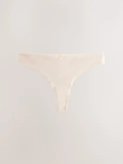 Zwart/pastelroze huidskleur/wit - Set van 7 slips met hoog katoengehalte