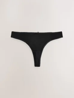 Zwart/pastelroze huidskleur/wit - Set van 7 slips met hoog katoengehalte