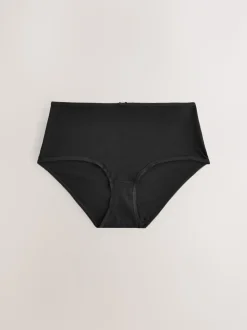 Zwart/pastelroze huidskleur/wit - Set van 5 slips met hoog katoengehalte