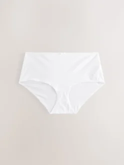 Zwart/pastelroze huidskleur/wit - Set van 5 slips met hoog katoengehalte