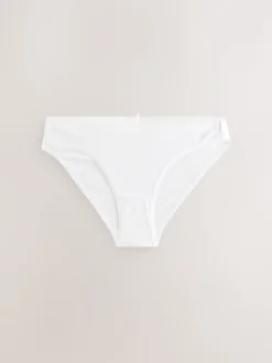 Zwart/pastelroze huidskleur/wit - Set van 7 slips met hoog katoengehalte