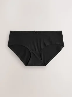 Zwart/pastelroze huidskleur/wit - Set van 5 slips met hoog katoengehalte