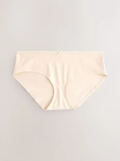 Zwart/pastelroze huidskleur/wit - Set van 5 slips met hoog katoengehalte