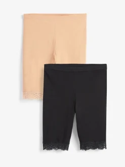 Zwart/pastelroze huidskleur - Verpakking van 2 shorts tegen schuren