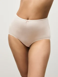 Zwart/pastelroze huidskleur/wit - Set van 5 slips met hoog katoengehalte