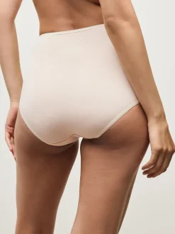 Zwart/pastelroze huidskleur/wit - Set van 5 slips met hoog katoengehalte