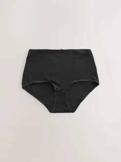 Zwart/pastelroze huidskleur/wit - Set van 5 slips met hoog katoengehalte