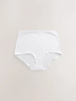 Zwart/pastelroze huidskleur/wit - Set van 7 slips met hoog katoengehalte