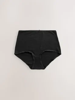 Zwart/pastelroze huidskleur/wit - Set van 7 slips met hoog katoengehalte