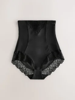 Zwart/pastelroze huidskleur - Femina vormende slip met buikcorrectie 2 stuks