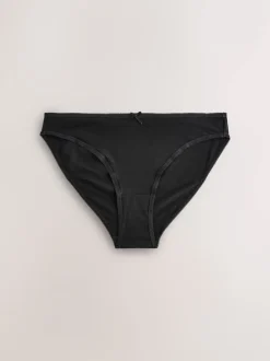 Zwart/pastelroze huidskleur/wit - Set van 7 slips met hoog katoengehalte
