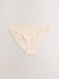 Zwart/pastelroze huidskleur/wit - Set van 5 slips met hoog katoengehalte