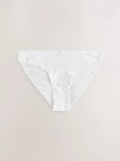 Zwart/pastelroze huidskleur/wit - Set van 5 slips met hoog katoengehalte