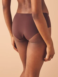 Zwart/Praline Huidskleur/Chocolade Huidskleur - Geen zichtbare onderbroeklijn comfortabele slips verpakking van 3