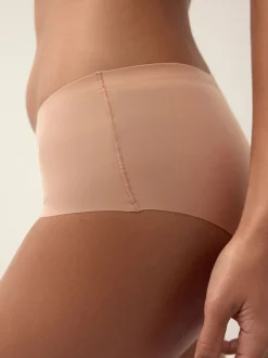 Zwart/Praline Huidskleur/Chocolade Huidskleur - Geen zichtbare onderbroeklijn comfortabele slips verpakking van 3
