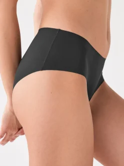 Zwart/Praline Huidskleur/Chocolade Huidskleur - Geen zichtbare onderbroeklijn comfortabele slips verpakking van 3