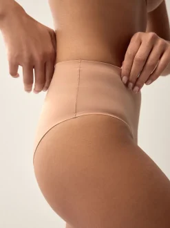 Zwart/Praline Huidskleur/Chocolade Huidskleur - Geen zichtbare onderbroeklijn comfortabele slips verpakking van 3