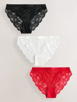 Zwart/rood/crème - 3 Kanten slips