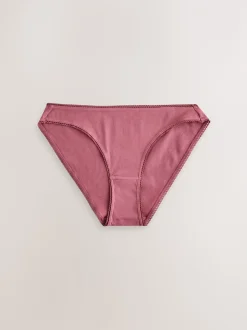 Zwart/roze/olijfgroen - Verpakking van 3 geribbelde katoenen slips