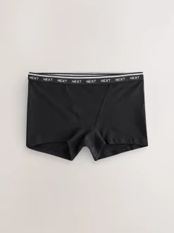 Zwart/wit - 7 Katoenen slipjes met logotailleband