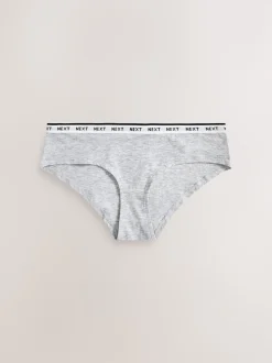 Zwart/wit - 7 Katoenen slipjes met logotailleband