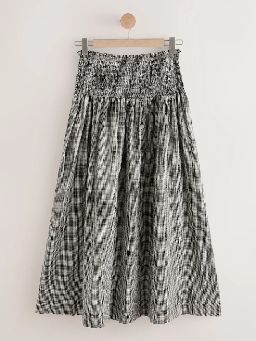 Zwart/wit - Drop Waist Gingham Maxi Skirt