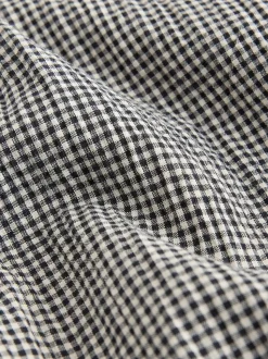Zwart/wit - Drop Waist Gingham Maxi Skirt