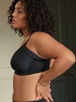 Zwart/wit - F-K cup onderarm gladmakende niet gevulde beugelbeha's met minimaliserend ultiem comfort verpakking van 2