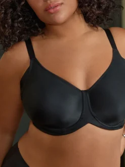Zwart/wit - F-K cup onderarm gladmakende niet gevulde beugelbeha's met minimaliserend ultiem comfort verpakking van 2