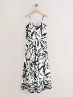 Zwart/wit - Fruit Print Volume Maxi Dress