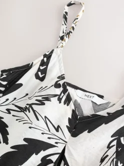 Zwart/wit - Fruit Print Volume Maxi Dress