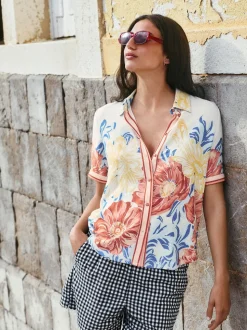 Zwart/wit - Gingham shorts met elastische taille