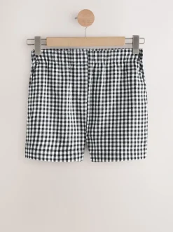 Zwart/wit - Gingham shorts met elastische taille