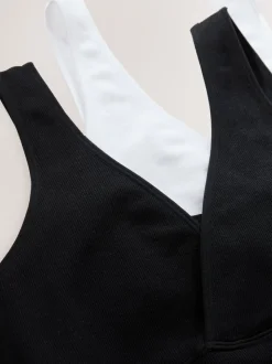Zwart/wit - Maternity Nursing Vests 2 Pack