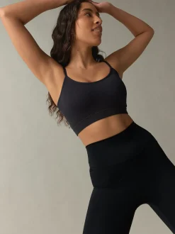 Zwart/wit - Seamless Rib Long Line Bralette 2 Pack
