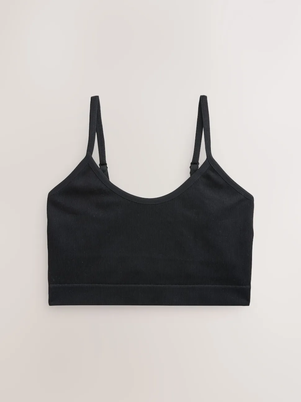 Zwart/wit - Seamless Rib Long Line Bralette 2 Pack