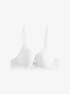 Zwart/wit - Set van 2 push-up beha's met lage decolleté en kant