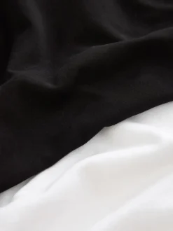 Zwart/wit - Verpakking van 2 dikke T-shirts met korte mouwen