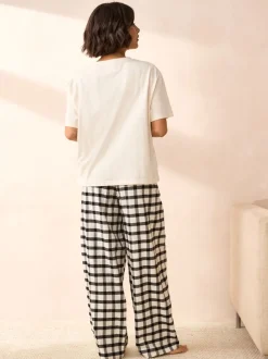Zwart/wit - Verpakking van 2 pyjama's met korte mouwen van 100% katoen