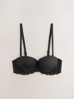 Zwart/wit - Verpakking van 2 strapless multiway beha's met lichte vulling in cupmaten A-E