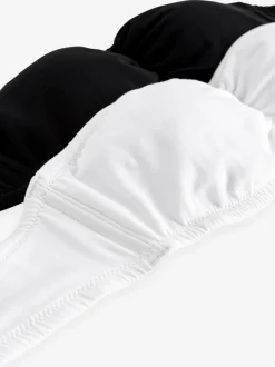 Zwart/wit - Verpakking van 2 katoenrijke bandeau ultimate comfort beha's