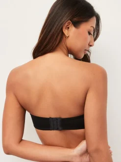 Zwart/wit - Verpakking van 2 katoenrijke bandeau ultimate comfort beha's