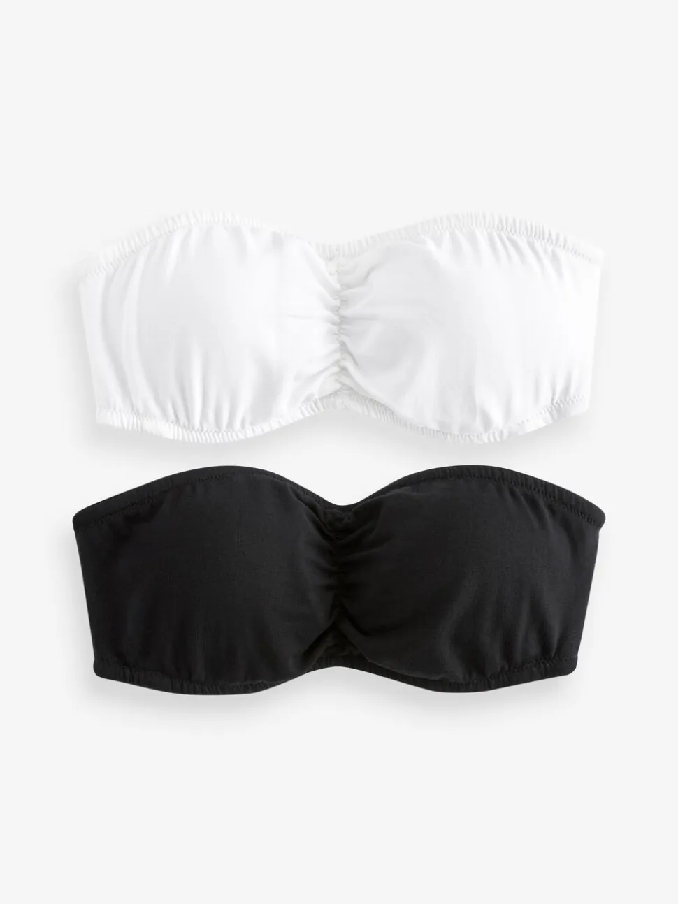 Zwart/wit - Verpakking van 2 katoenrijke bandeau ultimate comfort beha's
