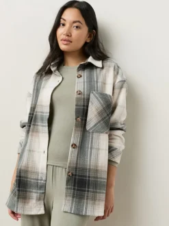 Zwart/wit geruit - Polar Fleece Shacket