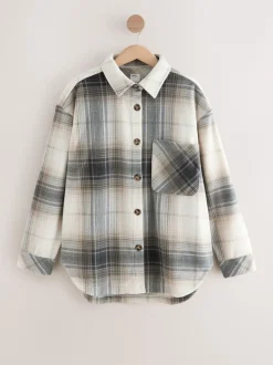 Zwart/wit geruit - Polar Fleece Shacket
