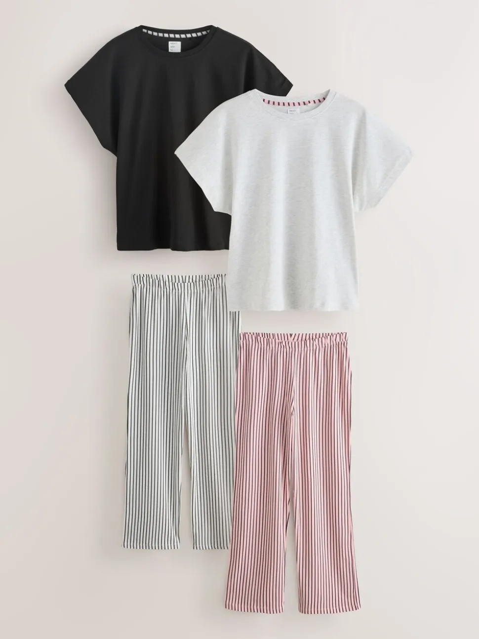 Zwart/wit gestreept - Short Sleeve Pyjamas 2 Pack