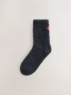 Zwart-wit met rode hartjes - Set van 4 paar behaaglijke enkelsokken