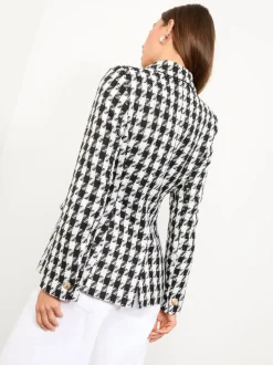 Zwart-wit pied-de-poule - Lipsy - Blazer met enkele knopenrij