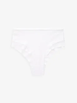 Zwart/wit/nude - Mesh slip met hoge taille en hoge beenuitsnijding 3 verpakking