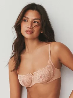 Zwart/wit/nude - Non Pad Lace Balcony Bras 3 Pack